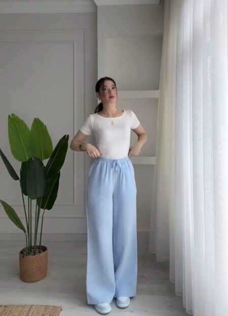 Pantalon Capri 100% Lin